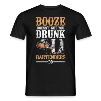 Bartender Mixologist Booze Doesn't - Männer T-Shirt - Schwarz - Vorne - AI Model Male 178 light (178cm)