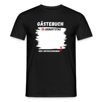 25. Geburtstag Mann Frau 25 Jahre Deko Lustig - Männer T-Shirt - Schwarz - Vorne - AI Model Male 178 light (178cm)