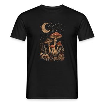 Vintage Fairycore Cottagecore Goblincore Pilz - Männer T-Shirt - Schwarz - Vorne - AI Model Male 178 light (178cm)