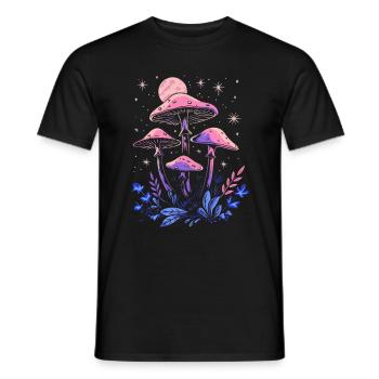 Cottagecore Pilz Mondphasen Goblincore Fairycore - Männer T-Shirt - Schwarz - Vorne - AI Model Male 178 light (178cm)