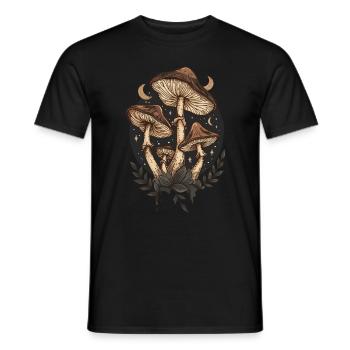Vintage Champignon Phases de Lune Cottagecore Goblincore - T-shirt homme - noir - Devant - AI Model Male 178 light (178cm)
