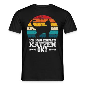 I like cats - Men's T-Shirt - black - Front - AI Model Male 178 light (178cm)