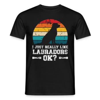 I really like labradors - Männer T-Shirt - Schwarz - Vorne - AI Model Male 178 light (178cm)