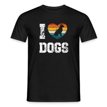 J’adore les chiens - T-shirt homme - noir - Devant - AI Model Male 178 light (178cm)
