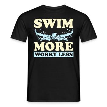 Swimming Water Sports Pool Swimming Swimmers - Men's T-Shirt - black - Front - AI Model Male 178 light (178cm)