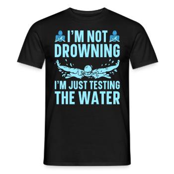 Swimming Water Sports Pool Swimming Swimmers - Men's T-Shirt - black - Front - AI Model Male 178 light (178cm)