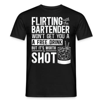 Bartender Mixologist Flirting With - Men's T-Shirt - black - Front - AI Model Male 178 light (178cm)