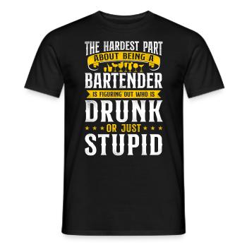 Bartender Mixologist The Hardest - Men's T-Shirt - black - Front - AI Model Male 178 light (178cm)