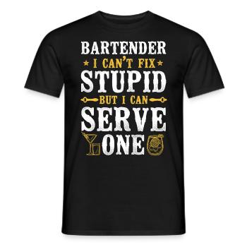 Bartender Mixologist Bartender I - Männer T-Shirt - Schwarz - Vorne - AI Model Male 178 light (178cm)