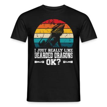 I like bearded dragons - Men's T-Shirt - black - Front - AI Model Male 178 light (178cm)
