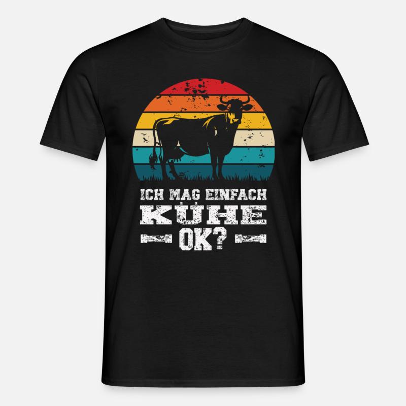 Ich mag Kühe - Männer T-Shirt - Schwarz