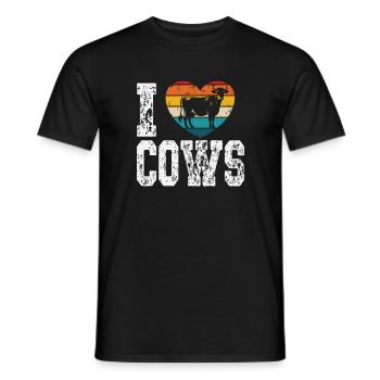 I like cows - Men's T-Shirt - black - Front - AI Model Male 178 light (178cm)