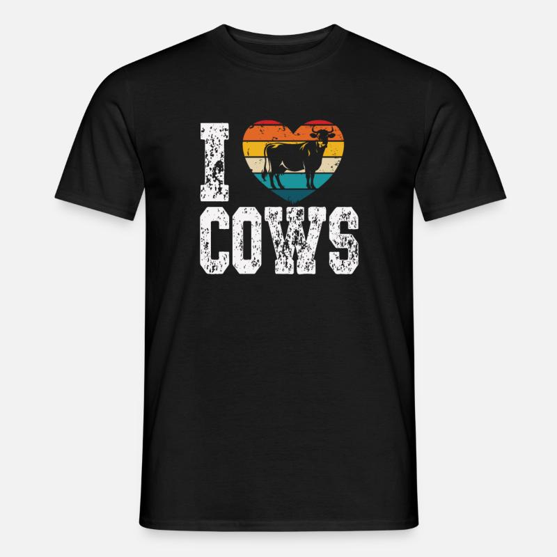 Ich mag Kühe - Männer T-Shirt - Schwarz