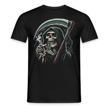 The Intoxicated Grim Reaper in the Moonlight - Men's T-Shirt - black - Front - AI Model Male 178 light (178cm)