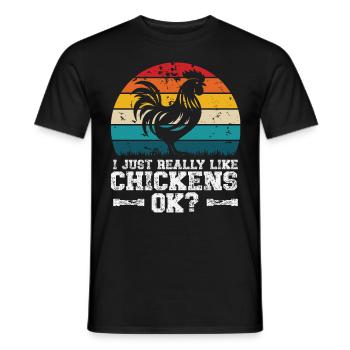 I like chickens - Men's T-Shirt - black - Front - AI Model Male 178 light (178cm)