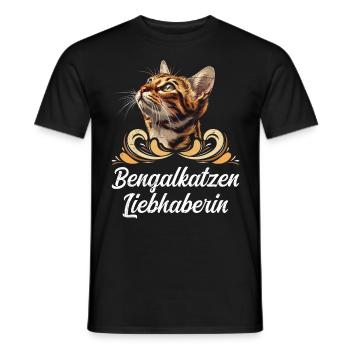 BENGALKATZEN LIEBHABERIN Bengal Katzenbesitzerin - Männer T-Shirt - Schwarz - Vorne - AI Model Male 178 light (178cm)