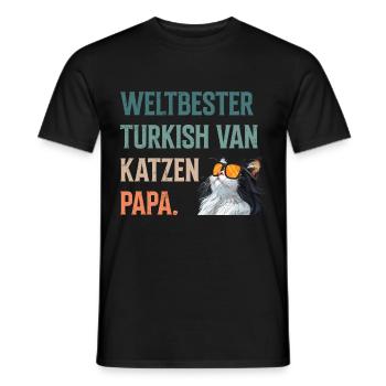 Cat Dad WORLD'S BEST TURKISH VAN CATS DAD - Men's T-Shirt - black - Front - AI Model Male 178 light (178cm)
