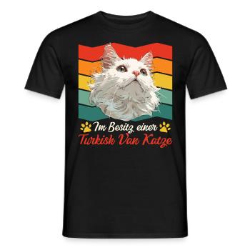 Katzenbesitzer IM BESITZ EINER TURKISH VAN KATZE - Männer T-Shirt - Schwarz - Vorne - AI Model Male 178 light (178cm)