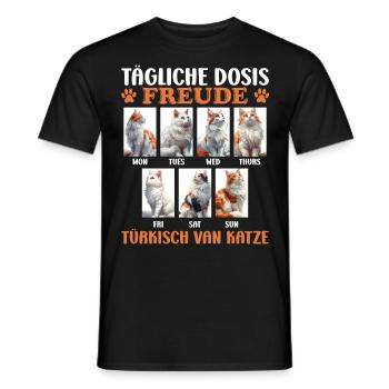 Cat Mom DAILY DOSE OF JOY TURKISH VAN - Men's T-Shirt - black - Front - AI Model Male 178 light (178cm)