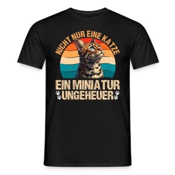 Bengalkatze NICHT NUR EINE KATZE MINIATUR - Männer T-Shirt - Schwarz - Vorne - AI Model Male 178 light (178cm)