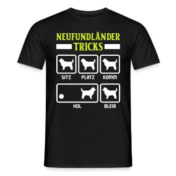 NEWFOUNDLAND TRICKS Funny Newfie Dog Owner - Men's T-Shirt - black - Front - AI Model Male 178 light (178cm)