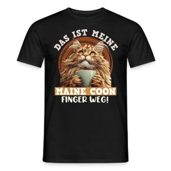 Katzenbesitzer DAS IST MEINE MAINE COON FINGER WEG - Männer T-Shirt - Schwarz - Vorne - AI Model Male 178 light (178cm)