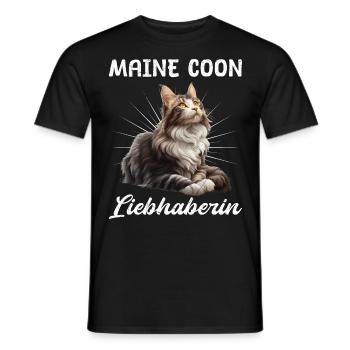 MAINE COON LOVER CAT MOM Maine Coon - Men's T-Shirt - black - Front - AI Model Male 178 light (178cm)