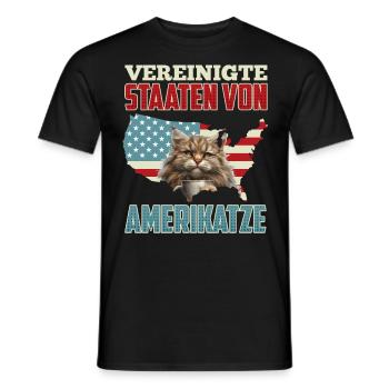 UNITED STATES OF AMERICATZE Funny United States - Men's T-Shirt - black - Front - AI Model Male 178 light (178cm)