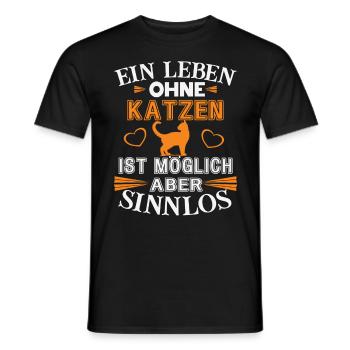 Une vie sans chats - T-shirt homme - noir - Devant - AI Model Male 178 light (178cm)