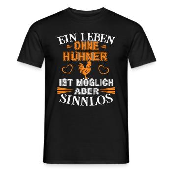A life without chickens - Men's T-Shirt - black - Front - AI Model Male 178 light (178cm)