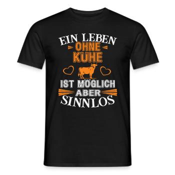 A life without cows - Men's T-Shirt - black - Front - AI Model Male 178 light (178cm)