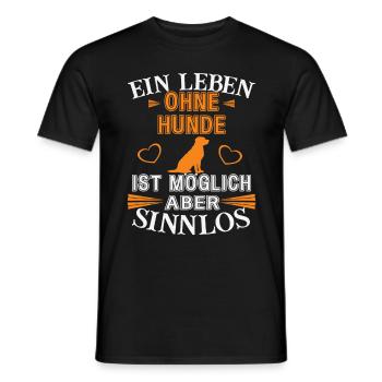 Une vie sans chiens - T-shirt homme - noir - Devant - AI Model Male 178 light (178cm)