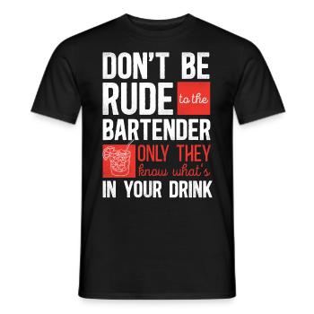 Barman Mixologue Ne soyez pas impoli - T-shirt homme - noir - Devant - AI Model Male 178 light (178cm)