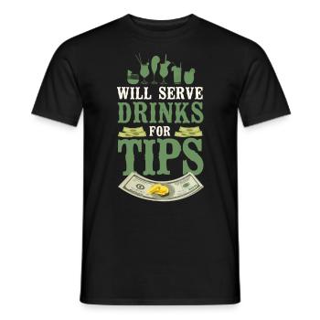 Bartender Mixologist Will Serve - Männer T-Shirt - Schwarz - Vorne - AI Model Male 178 light (178cm)