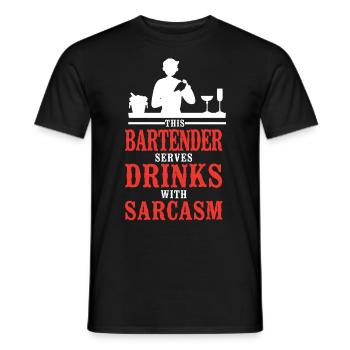 Bartender Mixologist This - Men's T-Shirt - black - Front - AI Model Male 178 light (178cm)