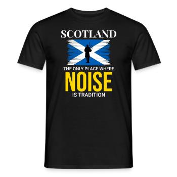 Bagpipe Player Instrument Scottish Scotland Flag - Men's T-Shirt - black - Front - AI Model Male 178 light (178cm)