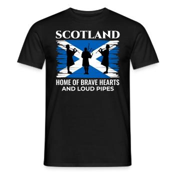 Bagpipe Player Instrument Scottish Scotland Flag - Men's T-Shirt - black - Front - AI Model Male 178 light (178cm)