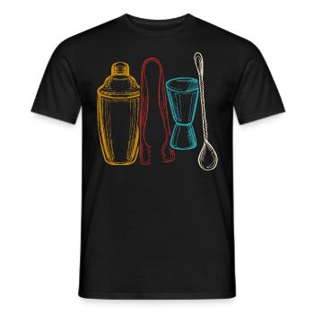 Bartender Mixologist Retro - Männer T-Shirt - Schwarz - Vorne - AI Model Male 178 light (178cm)