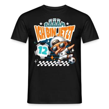 Fußball 12. Geburtstag Bääm Ich Bin Jetzt 12 - Männer T-Shirt - Schwarz - Vorne - AI Model Male 178 light (178cm)