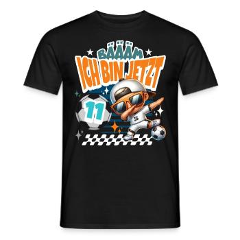 Fußball 11. Geburtstag Bääm Ich Bin Jetzt 11 - Männer T-Shirt - Schwarz - Vorne - AI Model Male 178 light (178cm)