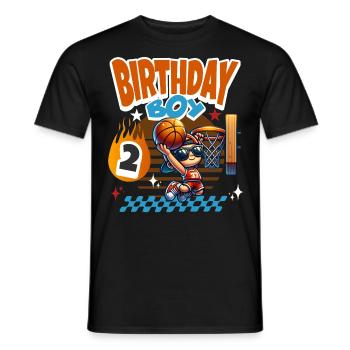 Basketball 2nd Birthday Children's Birthday Party - Men's T-Shirt - black - Front - AI Model Male 178 light (178cm)