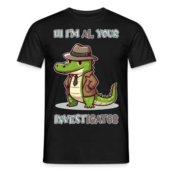 Hi, I'm Al your Investigator - Men's T-Shirt - black - Front - AI Model Male 178 light (178cm)