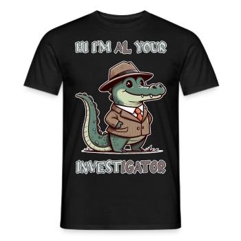 Hi, I'm Al your Investigator - Männer T-Shirt - Schwarz - Vorne - AI Model Male 178 light (178cm)