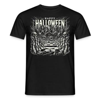 Spooky Chess Set Halloween Shirt - Men's T-Shirt - black - Front - AI Model Male 178 light (178cm)