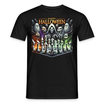 Scary Chess Halloween T-Shirt - Men's T-Shirt - black - Front - AI Model Male 178 light (178cm)