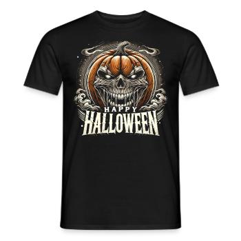 Sinister Pumpkin - Happy Halloween - Männer T-Shirt - Schwarz - Vorne - AI Model Male 178 light (178cm)