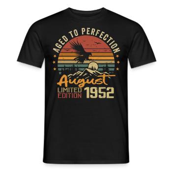 Jahrgang August 1952 Geburtstagsgeschenk August 1952 - Männer T-Shirt - Schwarz - Vorne - AI Model Male 178 light (178cm)