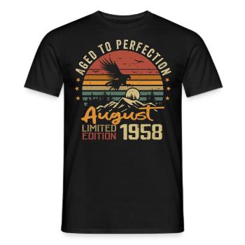 Jahrgang August 1958 Geburtstagsgeschenk August 1958 - Männer T-Shirt - Schwarz - Vorne - AI Model Male 178 light (178cm)