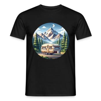 Camping Camper Caravan - Men's T-Shirt - black - Front - AI Model Male 178 light (178cm)