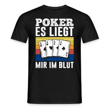 POKER ES LIEGT MIR IM BLUT Lustiges Pokerspieler - Männer T-Shirt - Schwarz - Vorne - AI Model Male 178 light (178cm)